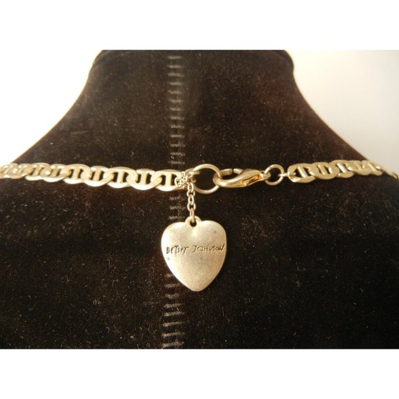 BETSEY JOHNSON RARE ENAMELED LIFE PRESERVER & HEART 14 in. unisex NECKLACE - Picture 4 of 6